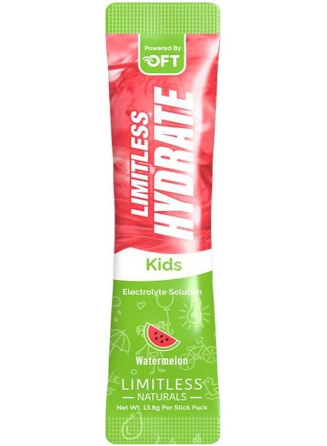 ليمتليس مسحوق هايدريت كيدز لمعالجة الجفاف عن طريق الفم، بنكهة البطيخ، للأطفال من عمر سنة فما فوق، خالٍ من المكونات الاصطناعية، عبوة من 6 أكياس - Image 2